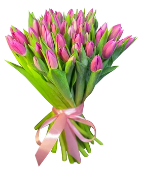 Букет из розовых тюльпанов Розовая пудра